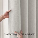 Extra Long Blackout Faux Linen Curtains,Soft Touched Luxury Solid Curtain Pan...