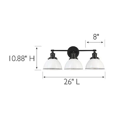 Design House 588301 Savannah Farmhouse 3-Light Indoor Bathroom Vanity Light D...