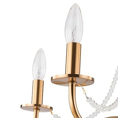 Modern Gold Chandelier Light Fixture, 5 Light Farmhouse Brass Ceiling Light F...