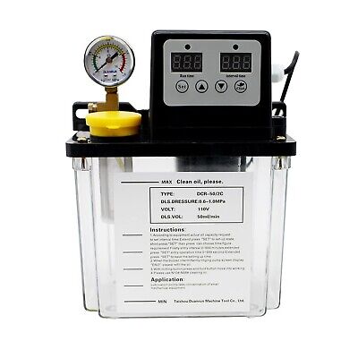 Automatic Lubricating Oil Pump,2L Reservoir Capacity,Alloy Gear Pump CNC Lubr...