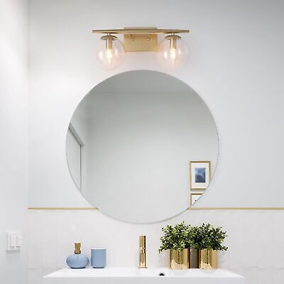 KSANA Gold Vanity Lights, 3-Light Modern Bathroom Light Fixture with Seeded G...