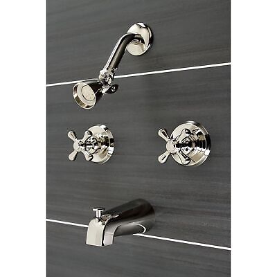 Kingston Brass KB246AXPN Magellan Tub and Shower Faucet, Polished Nickel, 72 ...