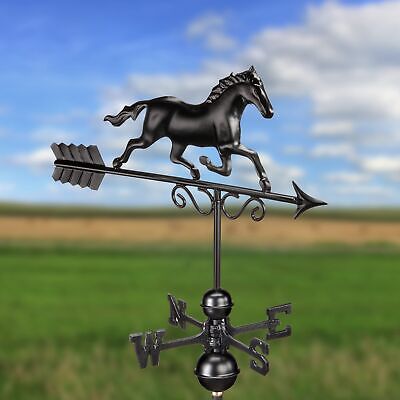 Galloping Horse Weathervane 1974K - Black Finish by Good Directions, 24"L x 1...