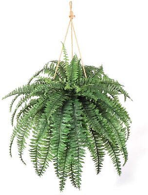 Artificial Boston Fern Plant with 60 Lifelike Green Silk Fronds | 48" Wide | ...