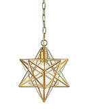 JONATHAN Y JYL9072B Stella 12" Moravian Star Metal/Mercury Glass LED Pendant ...