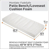 Classic Accessories 61-015-010915-RT Montlake Patio Bench Cushion Foam, 48x18...