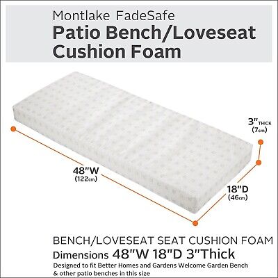 Classic Accessories 61-015-010915-RT Montlake Patio Bench Cushion Foam, 48x18...