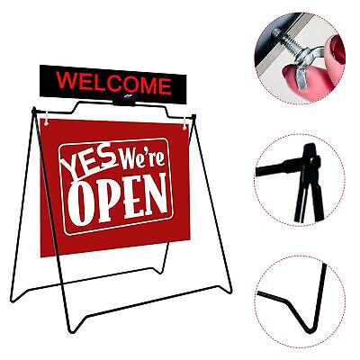 2 UNITS BLACK Realtor A-Frame Metal Stand 22"x18" Open House Sidewalk Signs Y...