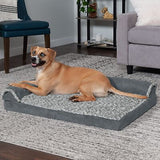 Furhaven Cooling Gel Dog Bed for Large/Medium Dogs w/ Removable Bolsters & Wa...