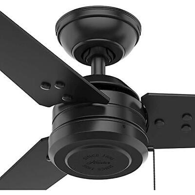 HUNTER 50260 Cassius Outdoor Ceiling Fan with Pull 44", Matte Black Finish