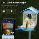 Smart Bird Feeder with Camera, 1080P Video Bird Feeders Squirrel Proof, AI Re...