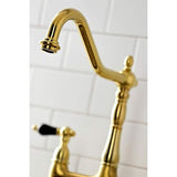 Kingston Brass KS1277PKLBS Duchess Bridge Kitchen Faucet, Brushed Brass