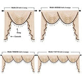 ELKCA Thick Chenille Window Curtains Valance for Living Room Beige Valance wi...