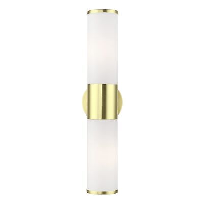 Livex Lighting 16562-12 Lindale 2 Light ADA Vanity Sconce, Satin Brass, 4.25 ...