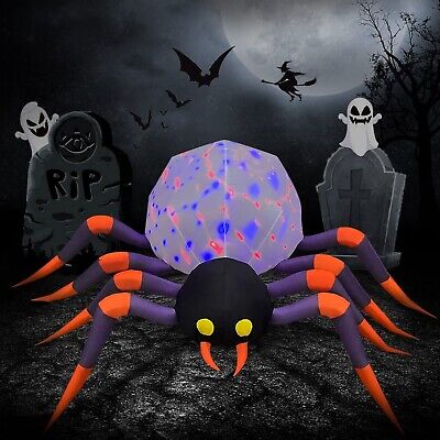 DomKom 8FT Halloween Inflatable Decorations Spider, Build-in Magic LED Lights...