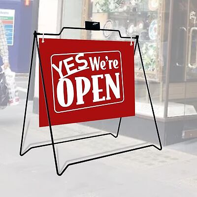 2 UNITS BLACK Realtor A-Frame Metal Stand 22"x18" Open House Sidewalk Signs Y...