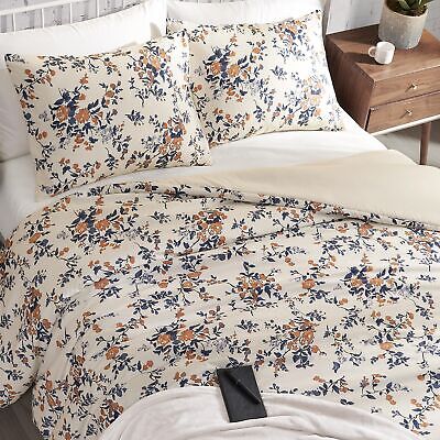 Lucky Brand Garden Floral Bouquet King Microfiber Comforter Set with Sham - 3...