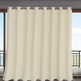 LORDTEX Linen Look Indoor/Outdoor Curtains, 105 x 84 Inch, Cream, Set of 2 Pa...