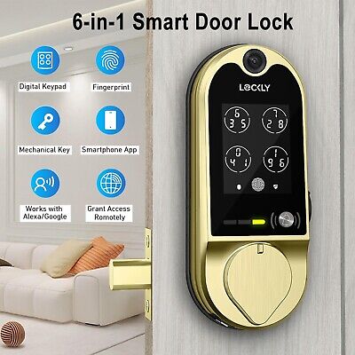 Lockly Vision Smart Lock, Camera Video Two-Way Audio 6-in-1 Keyless Entry Doo...