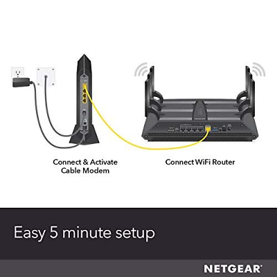 NETGEAR Nighthawk Cable Modem CM1200 - Compatible with all Black