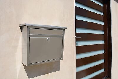 Architectural Mailboxes Maya Stainless Steel, Locking, Wall Mount Mailbox, 24...