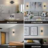 HASUN Black Bathroom Light Fixtures Vanity Lights with Clear Glass, 2 Light M...