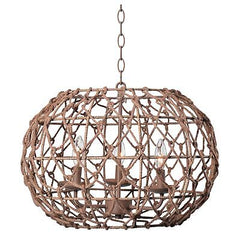 Kenroy Home 92072TN Torus Rustic Woven Pendant Light Fixture, Tan