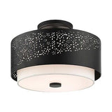 Livex Lighting Noria 3 Light Black Ceiling Mount