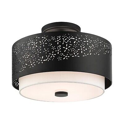 Livex Lighting Noria 3 Light Black Ceiling Mount