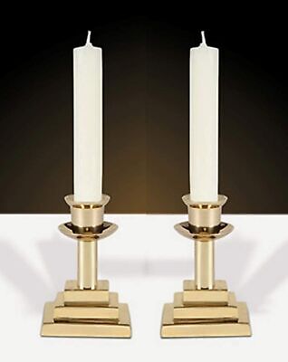 Candle Holders Square Base Candlesticks by Will & Baumer, Set of 2, Polished ...