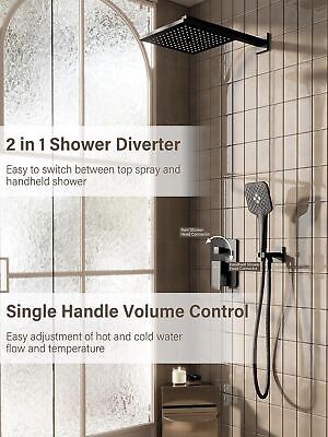 Gabrylly Shower System, 10 Inches Rain Shower Heads with Handheld Spray Combo...