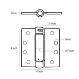 Basics Self-Closing Door Hinge, 4 Inch x 4 Inch, 4 Pack, Hinge Hardware, Spri...