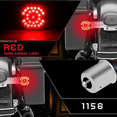 QUASCO 1157 1156 LED Turn Signals, 3 1/4 Inch Flat Front Rear Lights Integrat...