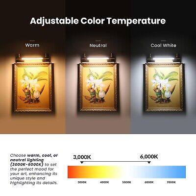 Neatfi Modern Metal LED Art and Picture Lamp, Adjustable Angle, Dimmable Disp...