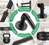 Black Industrial Curtain Rods, Outdoor Blackout Curtain Rod, Wrap Around Heav...