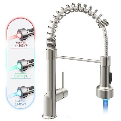 GIMILI Kitchen Faucet with Sprayer Modern Single Handle Pull Down Sprayer Bru...