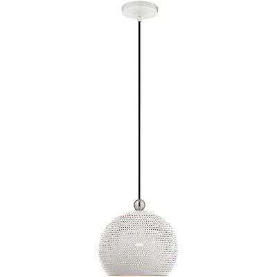 Livex Lighting 49100-03 1 Light White Pendant 9.88"L x 9.88"W x 80"H