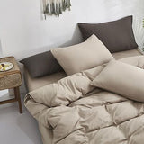 KAREVER Taupe Comforter Queen Khaki Bedding Set Women Soft Dark Champagne Bed...