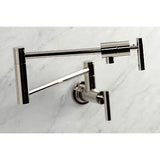 Kingston Brass KS4106CML Manhattan Pot Filler, Polished Nickel, 23.5 x 2.63 x...