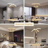 7PM Modern Led Chandeliers, Led Rings Chandelier, Crystal Rings Pendant Light...