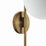 Modway Stellar 1-Light Wall Sconce in Opal Satin Brass 7 x 9.5 x 20 Brown