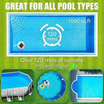 2024 Cordless Pool Vacuum for Above Ground Pool, Robotic Pool Cleaner Automat...