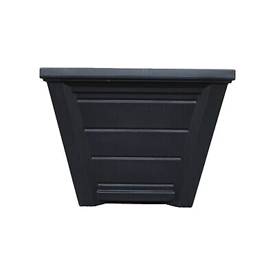 Tusco Products Textured Modern Farmhouse Shiplap Garden Planter; 14" Black 14"