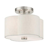 Livex Lighting 2 Light Brushed Nickel Semi Flush 11 x 11 x 8.5