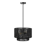 Globe Electric 67000102 2-Light Pendant Light, Matte Black, Black Paper Twine...