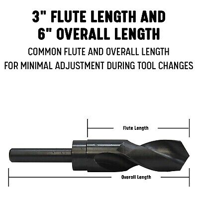 Drill America 33.00mm Reduced Shank High Speed Steel Drill Bit with 1/2" Shan...