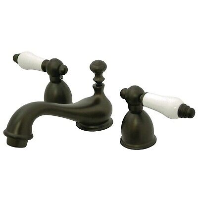 Kingston Brass KS3955PL Restoration Mini Widespread Lavatory Faucet with Porc...