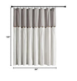 Lush Decor Linen Button Window Curtain Panel, Single, 100" W x 84" L, Gray & ...