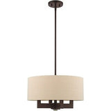 Livex Lighting 46164-07 4 Light Bronze Chandelier, Bronze W/Antique Brass Acc...