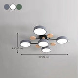 OTTOSON Nordic LED Ceiling Light Fixture Circle Shade Metal Semi Flush Mount ...